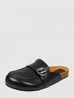 Aktion ? Karl Lagerfeld Pantolette Aus Leder Modell 'Odessa' - Schwarz ?