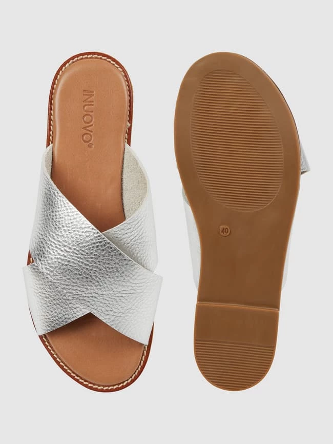 Budget ⭐ INUOVO Pantolette Aus Leder - Silber ? – Bild 4