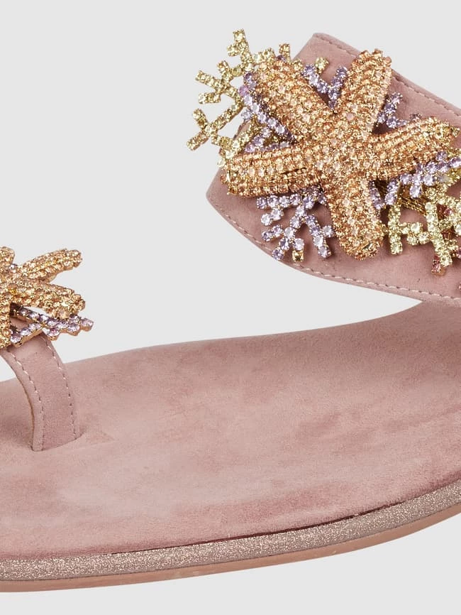 Bester Verkauf ? ALMA EN PENA ? Sandalen Aus Veloursleder Mit Schmuckdetails - Altrosa ? – Bild 2