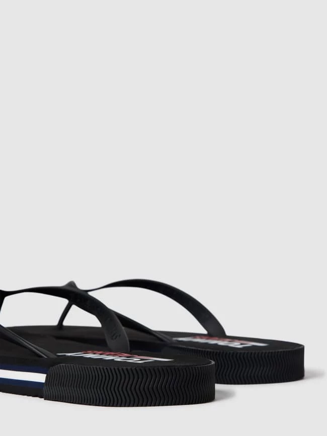 Besorgen ⌛ Tommy ? Jeans Zehentrenner Mit Label-Details Modell 'Beach' - Schwarz ? – Bild 3