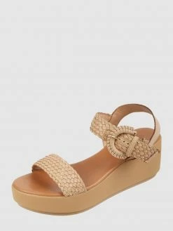 Neu ? INUOVO ? Sandalen Aus Leder Mit Plateausohle - Camel ?