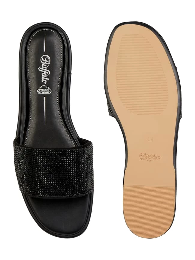 Blitzangebot ? Buffalo Pantolette Mit Strasssteinen Modell 'Riana' - Schwarz ? – Bild 4