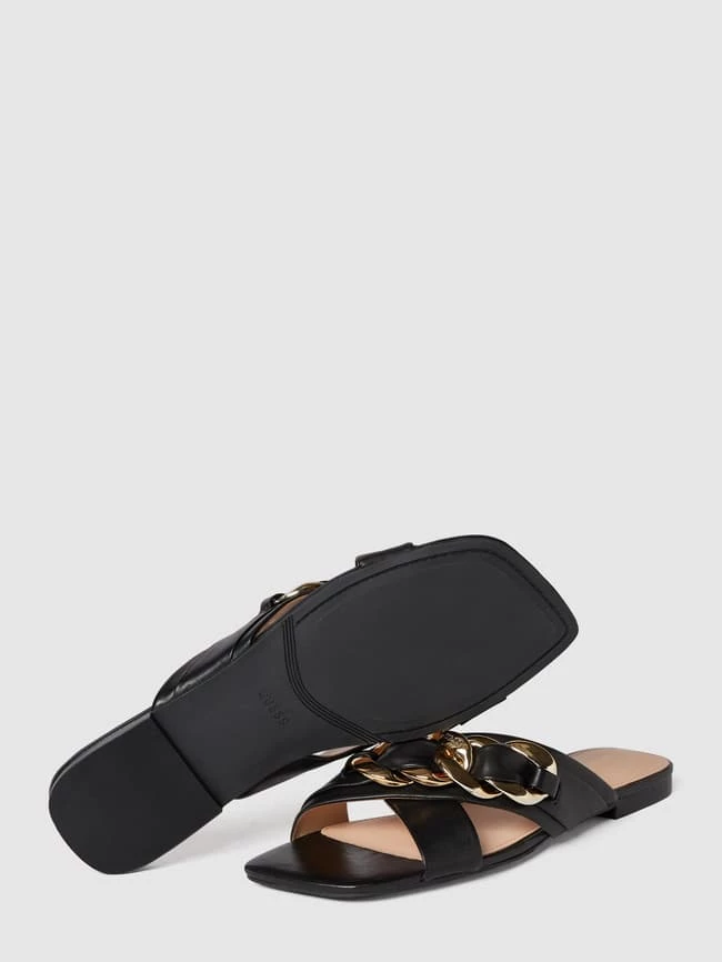 Beste Bewertungen von ? Guess Pantoletten Mit Label-Applikation In Metallic - Schwarz ? – Bild 4