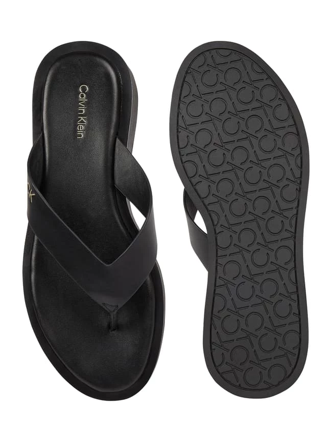 Schlussverkauf ? CK Calvin Klein Zehentrenner Aus Leder - Schwarz ? – Bild 4