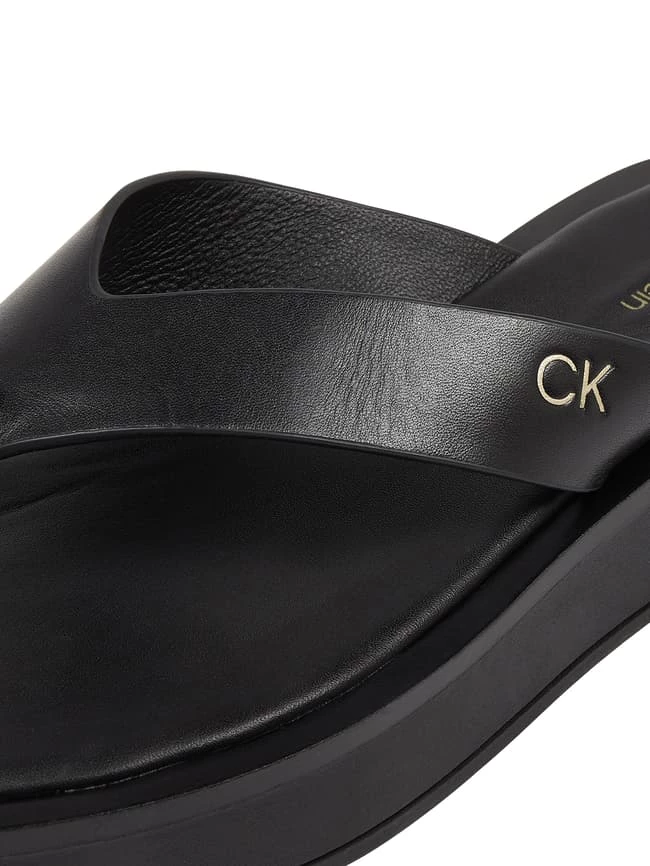 Schlussverkauf ? CK Calvin Klein Zehentrenner Aus Leder - Schwarz ? – Bild 2