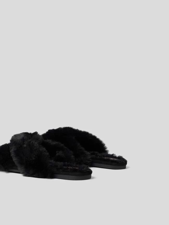 Schlussverkauf â LAUREN RALPH LAUREN Slides Mit Fellbesatz - Schwarz ? â Bild 3