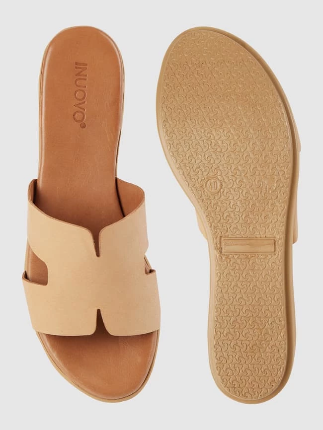 Auslauf ❤️ INUOVO Pantolette Aus Leder - Camel ? – Bild 4