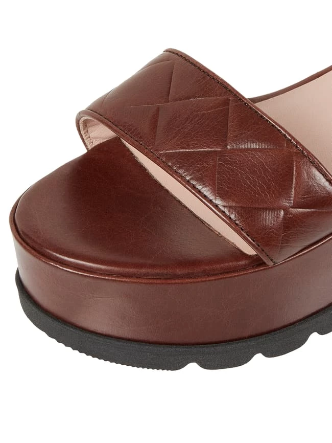 Top 10 ? Marc Cain Bags & ? Shoes ? Sandale Aus Leder Mit Plateau-Sohle - Dunkelbraun ? – Bild 2