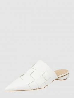 Bestpreis ❤️ CAFèNOIR Pantolette Aus Leder - Weiß ⌛