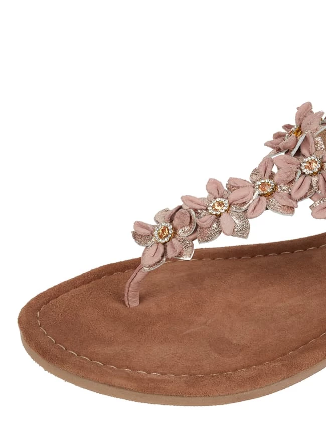 Blitzangebot ? Marco Tozzi Zehentrenner Mit Blüten-Applikationen - Altrosa ? – Bild 2