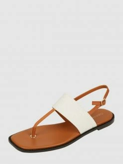 Auslauf ? CK Calvin Klein Zehentrenner Aus Textil Und Leder - Offwhite ?