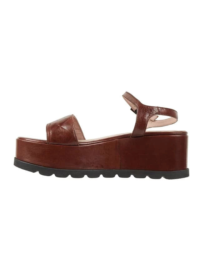 Top 10 ? Marc Cain Bags & ? Shoes ? Sandale Aus Leder Mit Plateau-Sohle - Dunkelbraun ? – Bild 4