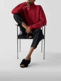 Schlussverkauf ⌛ LAUREN RALPH LAUREN Slides Mit Fellbesatz - Schwarz ?