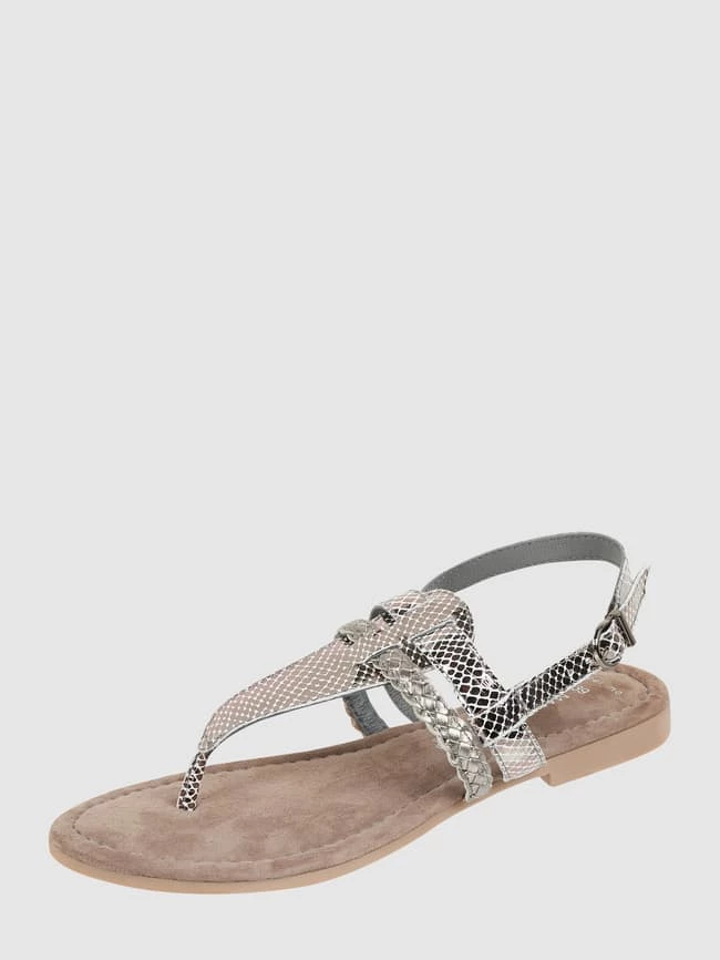 Angebote ? Marco Tozzi ? Sandalen Aus Leder In Metallic-Optik - Anthrazit ?