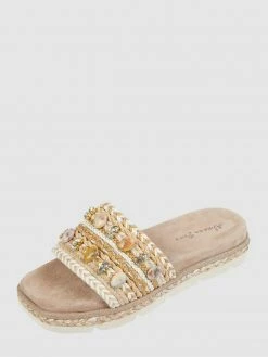 Am billigsten ⭐ ALMA EN PENA Pantolette Mit Schmucksteinen - Beige ?
