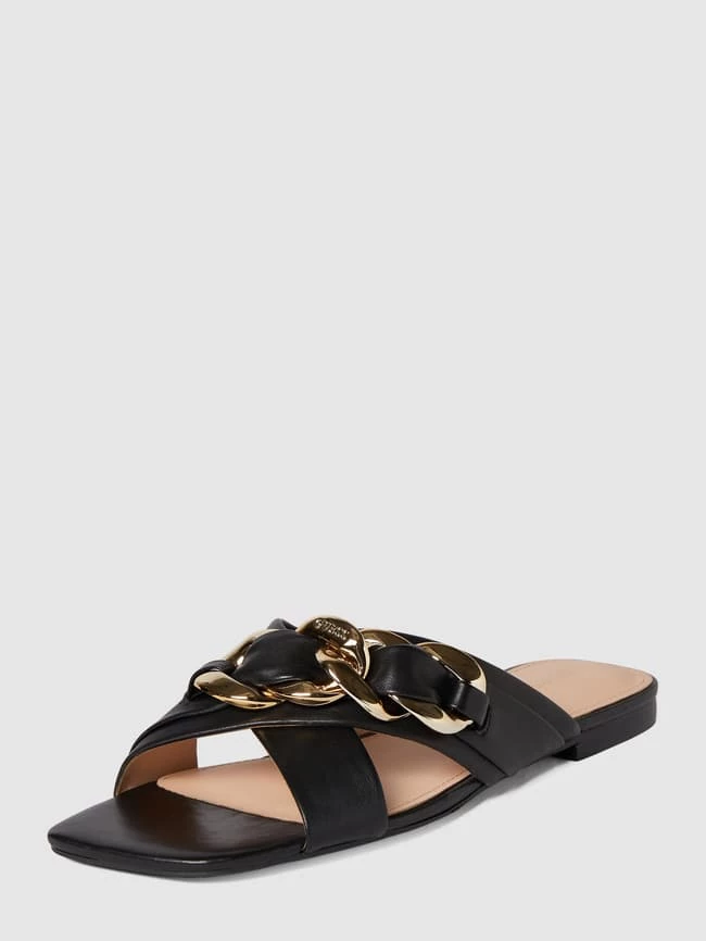 Beste Bewertungen von ? Guess Pantoletten Mit Label-Applikation In Metallic - Schwarz ? – Bild 2