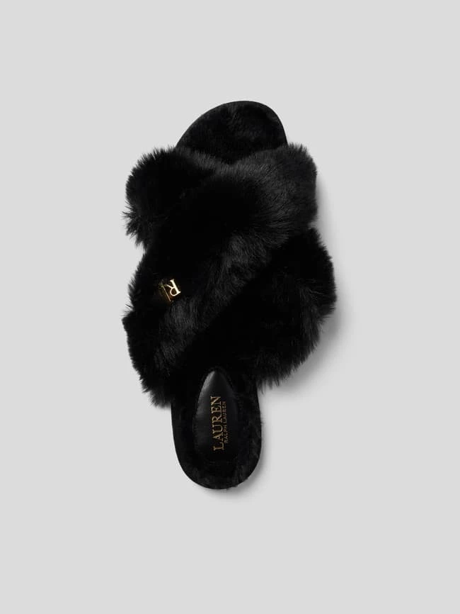 Schlussverkauf â LAUREN RALPH LAUREN Slides Mit Fellbesatz - Schwarz ? â Bild 6