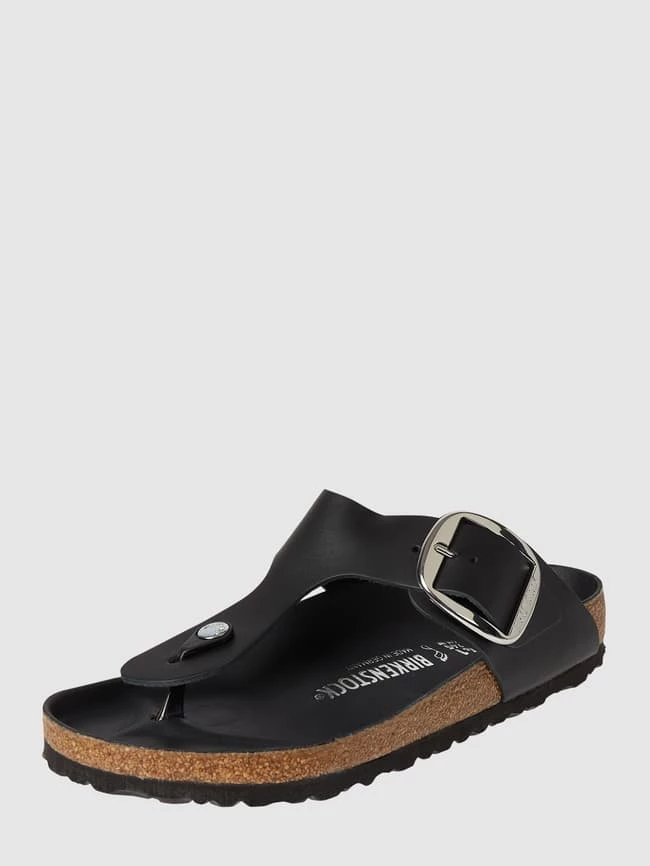 Angebote ⌛ Birkenstock Zehentrenner Aus Leder Modell 'Gizeh' - Schwarz ?